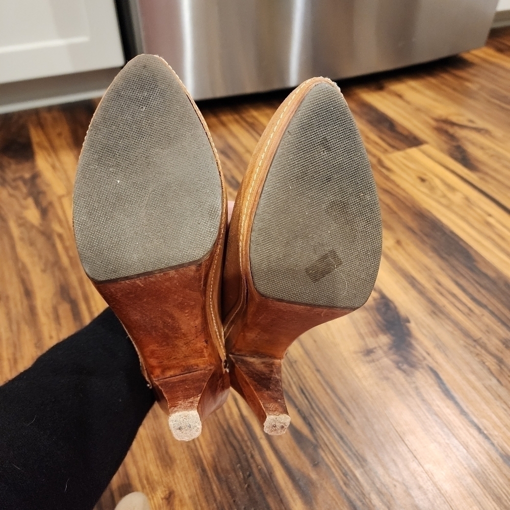 Festival Vintage Connie Leather/wood heeled mule - Picture 4 of 12